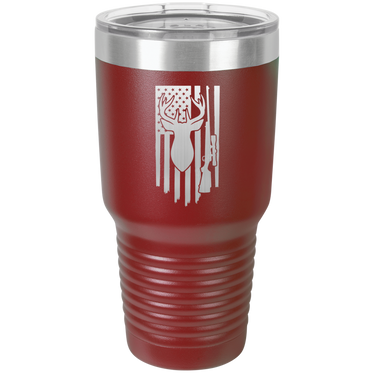Deer-Gun-Flag Design Tumbler